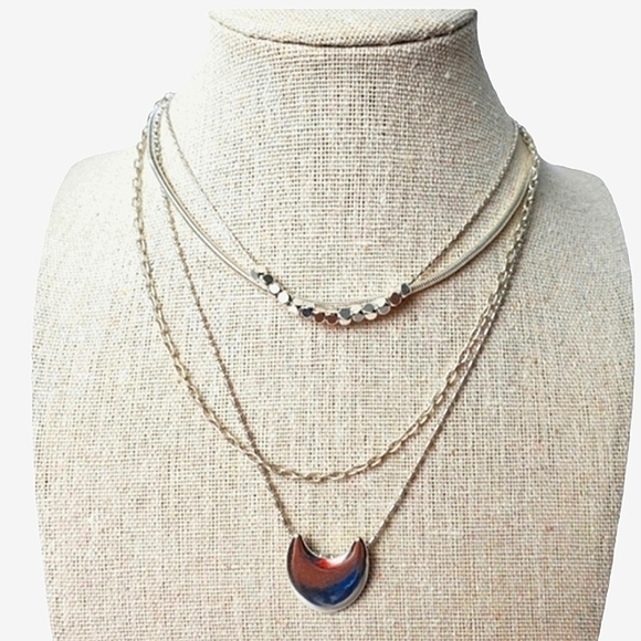 THE SAK SILVER NECKLACE WITH MATCHING EARRINGS SET NEW SET #0182 - Picture 1 of 15